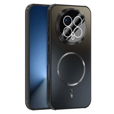 ABEEL For Honor Magic8 5G Magnetic Case TPU PC Cooling Matte Phone Back Cover with Lens Film - Black