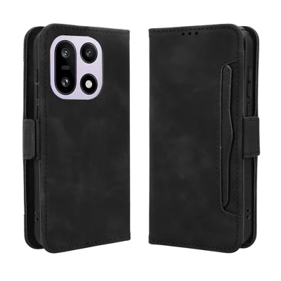 Étui en cuir pour OnePlus 15 5G avec plusieurs emplacements pour cartes - Noir