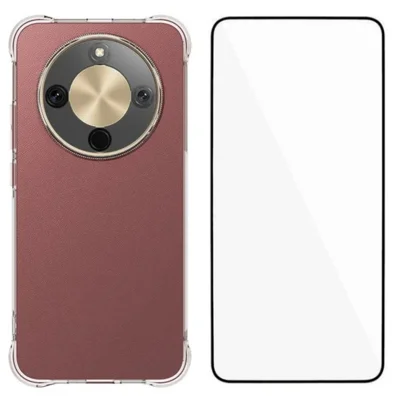 For Honor X9d 5G / Honor X70 5G Case WANLONFENG WL Series 2.0mm TPU Phone Cover with Tempered Glass Film - Transparent