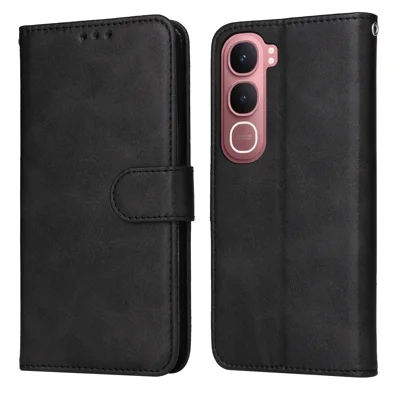 For vivo Y21d / vivo Y31 5G Case Wallet PU Leather Folio Flip Phone Cover - Black