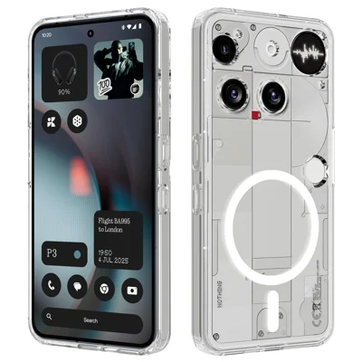 For Nothing Phone (3) 5G Clear Phone Case Kompatibel med MagSafe TPU+Acryl Bagside - Transparent