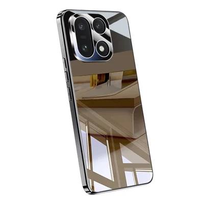 Voor OnePlus 15 5G hoesje Galvaniseren PC Telefoon achterklep met Cameralensbeschermer - Zwart