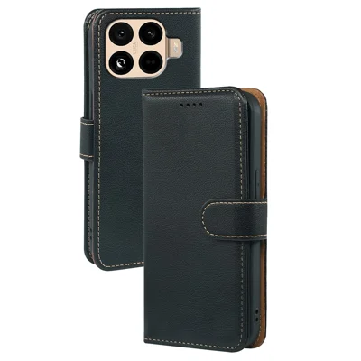 Xiaomi 15T Pro hoesje met RFID-blokkering portemonnee Litchi-structuur lederen telefoonhoesje met magnetische sluiting - Zwart