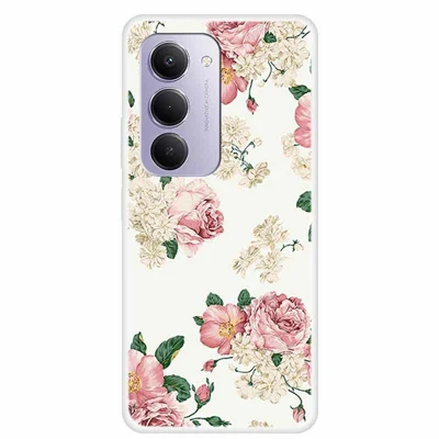 TPU Case for Xiaomi Redmi 15 4G (EU) (171mm) Pattern Printing Anti Fall Phone Back Cover - Flowers