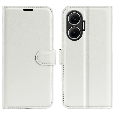 AMORUS For Xiaomi Poco F7 5G  /  Redmi Turbo 4 Pro 5G Wallet Case Litchi Texture Shockproof Leather Flip Stand Phone Cover - White