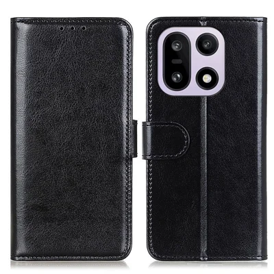 Étui 5G OnePlus 15 Texture Crazy Horse Cuir PU Étui de protection avec support - Noir
