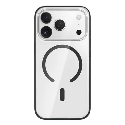 ROCK til iPhone 17 Pro Max Case kompatibel med MagSafe PC + TPU Anti-gulnings Clear Cover - Sort