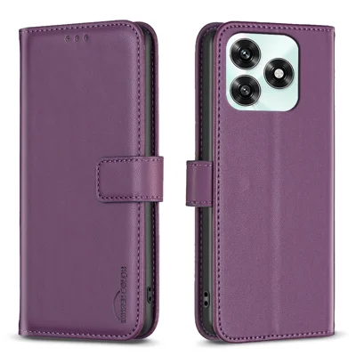 Per il caso del telefono Honor X5c 4G / Honor X5c Plus 4G BINFEN COLOR BF17 Portafoglio Folio Flip Custodia in Pelle - Viola Scuro
