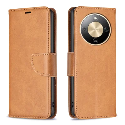 For Honor Magic8 Lite 5G / X9d 5G / X70 5G Case Shockproof PU Leather Cover with Wallet Card Slots - Yellow