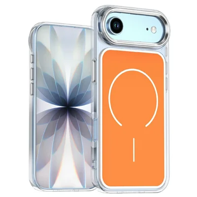 Étui pour iPhone Air Compatible avec MagSafe, Coque de Téléphone Arrière en TPU Acrylique Électrolytique - Orange