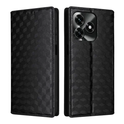 Custodia in pelle per Honor X5c 4G / X5c Plus 4G / Play10A 4G Portafoglio Copertina del telefono con motivo a rombi - Nero