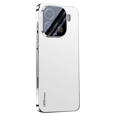 För Oppo Find X9 Pro 5G hårddisk av akryl + TPU + metall anti-scratch mobilskal med galvaniserad ram - Vit