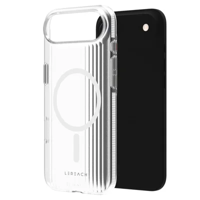 LEREACH TOC Serie für iPhone Air Case Fließendes Gitter PC Handyhülle kompatibel mit MagSafe - Weiß