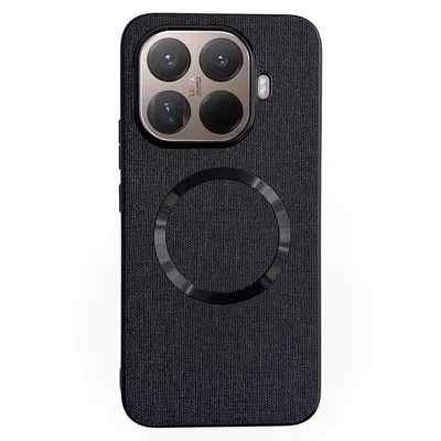 Xiaomi 15T Pro hoesje schokbestendig TPU + stof achterkant telefoonhoes compatibel met MagSafe - Zwart
