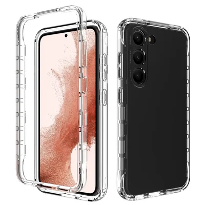 Crystal Clear Phone Case for Samsung Galaxy S23+ TPU Hard PC Protective Case Gradient Color Shockproof Cover - Transparent
