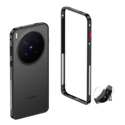 For vivo X300 Pro 5G Bumper Case Metal Frame Heat Dissipation Cover - Black