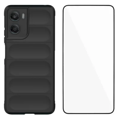 Funda TPU WANLONFENG HD Series Anti Slip para Motorola Moto G06 Power 4G / Motorola Moto G06 4G con Vidrio Templado - Negro