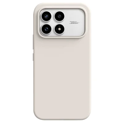 For Xiaomi Redmi K90 5G / Poco F8 Pro 5G Case Skin-Friendly Liquid Silicone + PC Phone Cover - Antique White