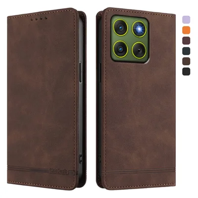 Capa Motorola Edge 70 5G RINACASIS RC23 com Bloqueio RFID, Suporte e Couro PU - Marrom
