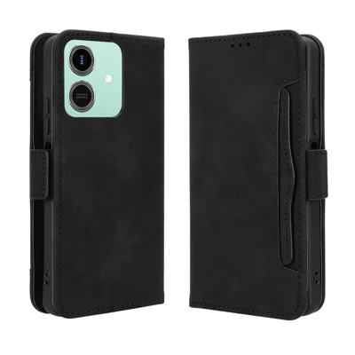 For Honor Play10 4G Leather Case Phone Wallet Cover with Multiple Card Slots - Black