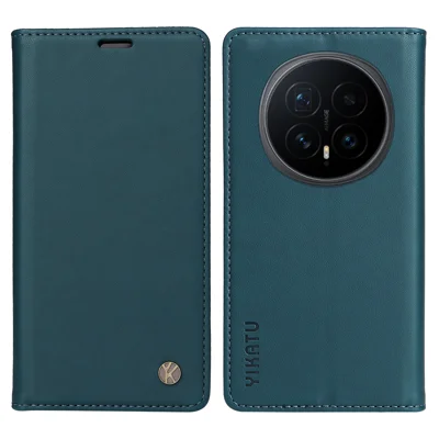 YIKATU For Honor Magic8 5G Phone Cases  Magnetic Closure PU Leather Mobile Cover - Green