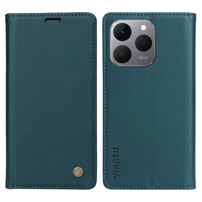 YIKATU For Realme 15T 5G Phone Cases  Magnetic Closure PU Leather Mobile Cover - Green