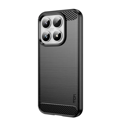 MOFI For Xiaomi 17 Back Cover  Brushed Texture Carbon Fiber Soft TPU Case - Black