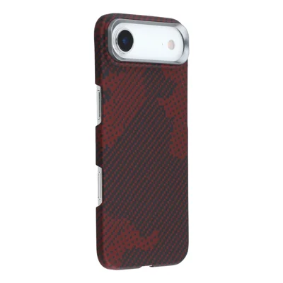 For iPhone Air Magnetic Case Camouflage Pattern Aramid Fiber Phone Cover with Metal Lens Frame
