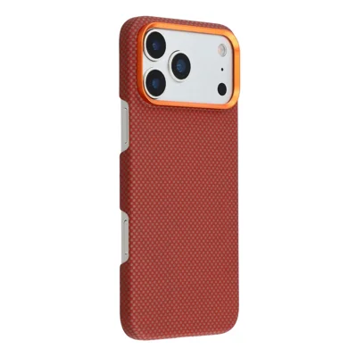 For iPhone 17 Pro Magnetic Case Aramid Fiber Phone Cover with Metal Lens Frame