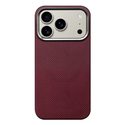 For iPhone 18 Pro / 17 Pro Magnetic Case Fine Grid Aramid Fiber Phone Cover with Metal Lens Frame