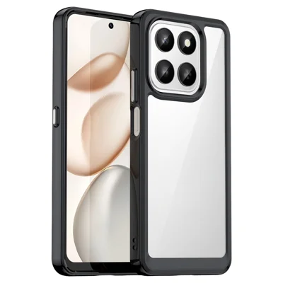 Phone Case For Honor 400 Smart 4G  /  400 Smart 5G  /  X7d 4G  /  X7d 5G TPU + Acrylic Protective Clear Cover - Black