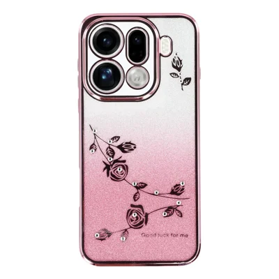 KADEM för Oppo Find X9 Pro 5G skal Blomma TPU Flexibelt渐tande telefonhölje - Rosenbronsguld