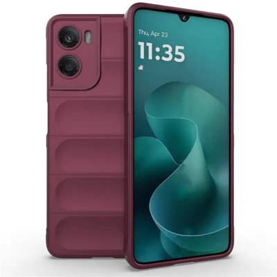 AMORUS For Motorola Moto G06 Power 4G / G06 4G Case Shockproof Soft TPU Rugged Phone Back Cover - Wine Red