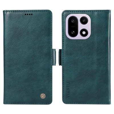 Voor OnePlus 15 5G hoesje YIKATU YK-007 Litchi-structuur PU-leer portemonnee telefoonhoes - Blauw