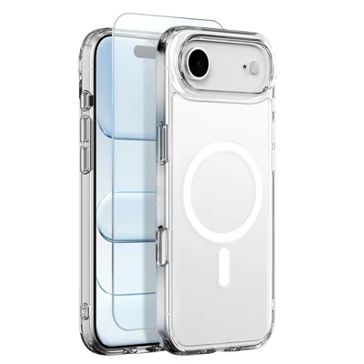 Funda NORTHJO para iPhone Air Compatible con MagSafe, Carcasa de Teléfono PC + TPU con Película de Vidrio Templado - Transparente