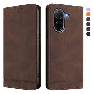 For Xiaomi Poco C71 4G / Xiaomi Redmi A5 4G (171.7mm) / A7 4G (Global) Case RINACASIS RC23 RFID Blocking Wallet Stand PU Leather Phone Cover - Brown