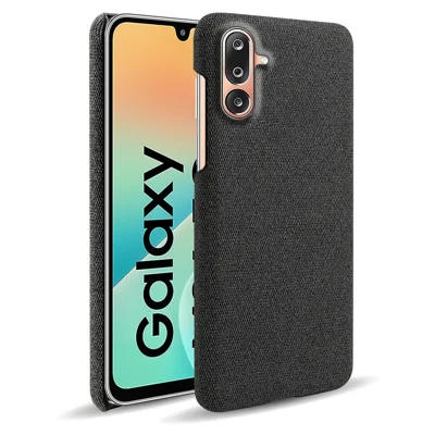 For Samsung Galaxy M36 5G Phone Case Cloth Texture Anti-Scratch Protective PC Back Cover - Black