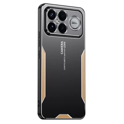 For Xiaomi Redmi K90 Pro Max 5G / Poco F8 Ultra Phone Case Aluminium Alloy TPU PC Back Cover - Gold