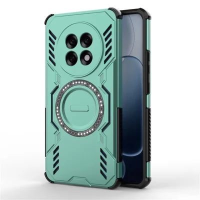 For Oppo F31 Pro+ 5G Magnetic Case Butterfly Armor Hollow Heat Dissipation PC + TPU Phone Cover - Green