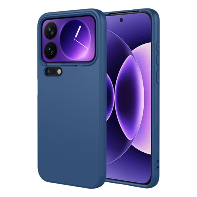 For Xiaomi 17 Pro Case Liquid Silicone Feel Soft TPU Protective Phone Cover - Blue