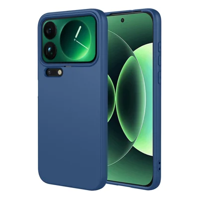 Capa para Xiaomi 17 Pro Max Silicone Líquido Toque Macio TPU Capa Protetora de Telefone - Azul