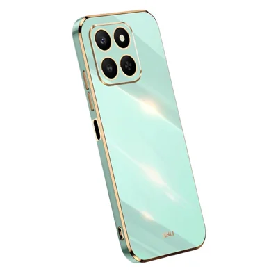 XINLI For Honor 400 Smart 5G / X7d 4G Étui Téléphone Couverture TPU avec Cadre Électroplaqué - Cyan