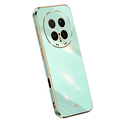 XINLI voor Honor Magic8 Pro 5G hoesje TPU telefoonhoes met gegalvaniseerde rand - Cyaan
