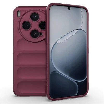 Für vivo X300 5G Hülle Anti-Drop Soft TPU Robuste Handyhülle - Weinrot