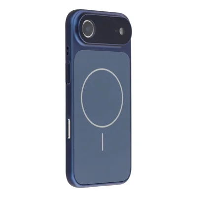 For iPhone Air Case Compatibel met MagSafe AG Matte Glas Stootvaste Telefoonhoes - Titanium Blauw