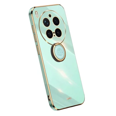 Bulk Purchasing XINLI For vivo X300 Pro 5G Case Ring Kickstand Electroplating TPU Phone Cover - Cyan