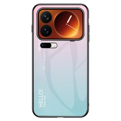 Obudowa na Xiaomi 17 Pro, antyrysikowa obudowa z hartowanego szkła, PC i TPU - gradientowy różowo-niebieski