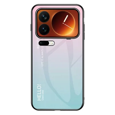 Til Xiaomi 17 Pro Max Case Anti-skrab Tempered Glass + PC + TPU Telefonbeskyttelse - Gradient Pink Blå
