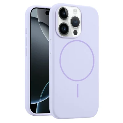 For iPhone 12  /  12 Pro Case Compatible with MagSafe Liquid Silicone Anti-Drop Phone Cover - Light Purple