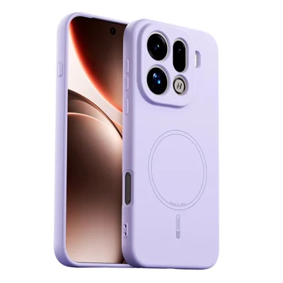 ABEEL Obudowa na Oppo Find X9 Pro 5G Kompatybilna z MagSafe Skórzana Dotykowa Obudowa z Ciekłego Silikonu - Fioletowa